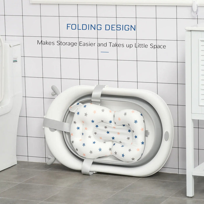 Foldable Baby Bathtub Set with Thermostatic Water Plug - Little and Giant Explorers HOMCOM