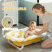 Foldable Baby Bath Tub Set with Bath Cushion in Yellow - Little and Giant Explorers AIYAPLAY