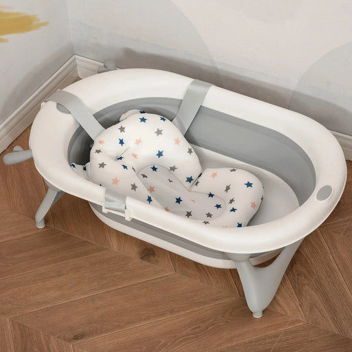 Foldable Baby Bathtub Set with Thermostatic Water Plug - Little and Giant Explorers HOMCOM