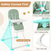 Foldable Baby High Chair – Green | Adjustable Tray and Footrest COSTWAY - Little and Giant Explorers Costway