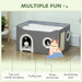 Foldable Cat House | Raised Bed - Cushion, Hideaway Cave and Sisal Scratching Pad PAWHUT - Little and Giant Explorers PawHut