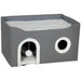 Foldable Cat House | Raised Bed - Cushion, Hideaway Cave and Sisal Scratching Pad PAWHUT - Little and Giant Explorers PawHut