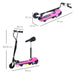 Foldable Electric Scooter for Kids with Brake and Kickstand in Pink 12V - Little and Giant Explorers HOMCOM