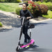 Foldable Electric Scooter for Kids with Brake and Kickstand in Pink 12V - Little and Giant Explorers HOMCOM