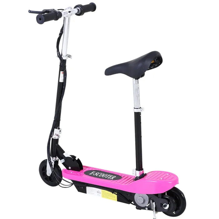 Foldable Electric Scooter for Kids with Brake and Kickstand in Pink 12V - Little and Giant Explorers HOMCOM