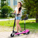 Foldable Electric Scooter for Kids with Brake and Kickstand in Pink 12V - Little and Giant Explorers HOMCOM