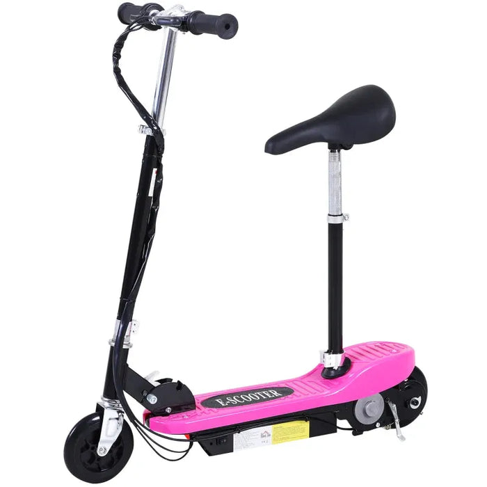 Foldable Electric Scooter for Kids with Brake and Kickstand in Pink 12V - Little and Giant Explorers HOMCOM