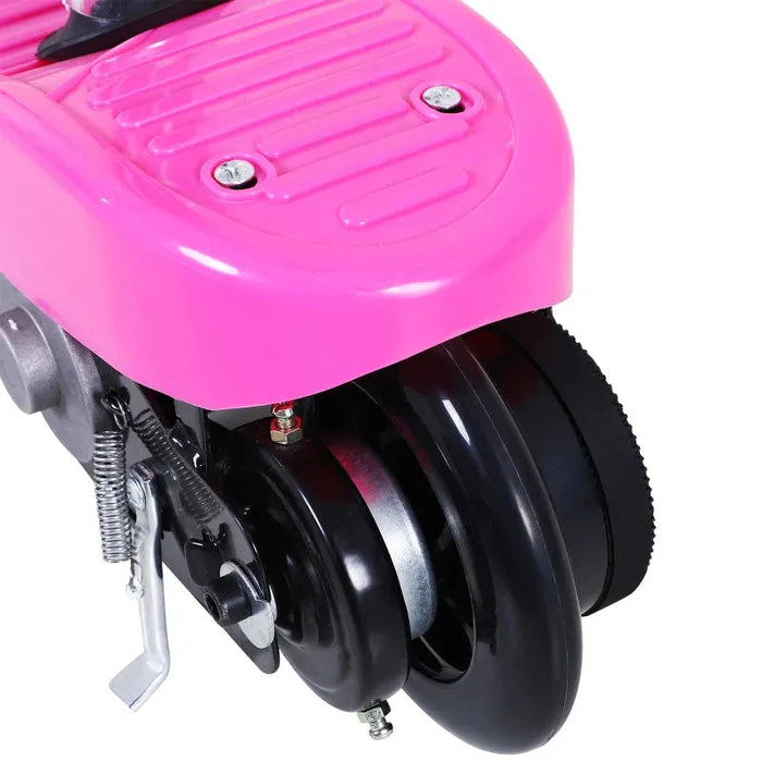 Foldable Electric Scooter for Kids with Brake and Kickstand in Pink 12V - Little and Giant Explorers HOMCOM