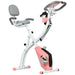 Foldable Exercise Bike with Magnetic Resistance - Pink | LCD Monitor and Tension Ropes HOMCOM - Little and Giant Explorers HOMCOM
