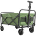 Foldable Garden Trolley Cart – Green | 62L Outdoor Wagon with Adjustable Handle OUTSUNNY - Little and Giant Explorers Outsunny