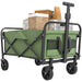 Festival Trolley Cart Green | Versatile Trolley with Telescoping Handle - Little and Giant Explorers Outsunny