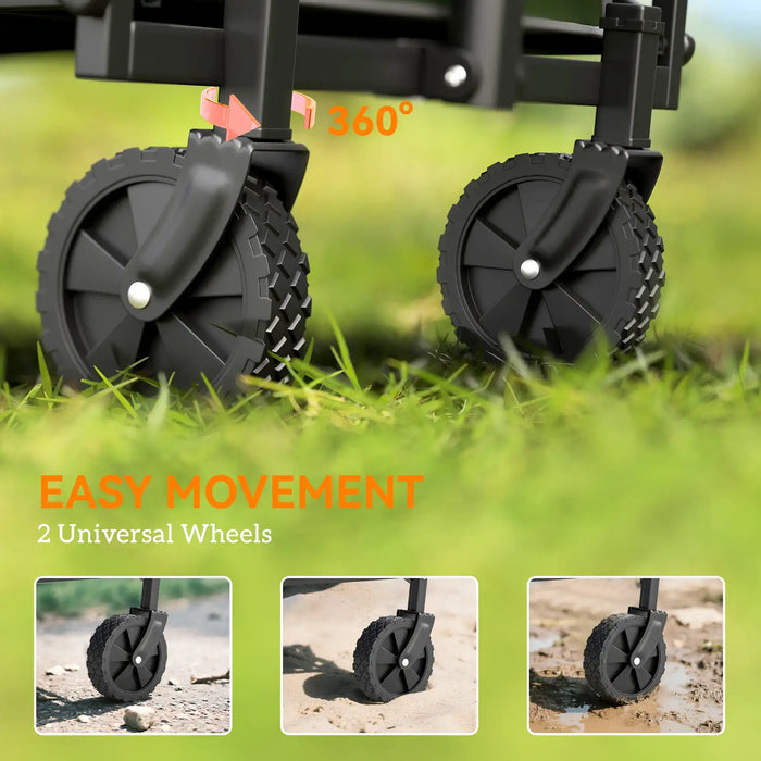 Festival Trolley Cart Green | Versatile Trolley with Telescoping Handle - Little and Giant Explorers Outsunny