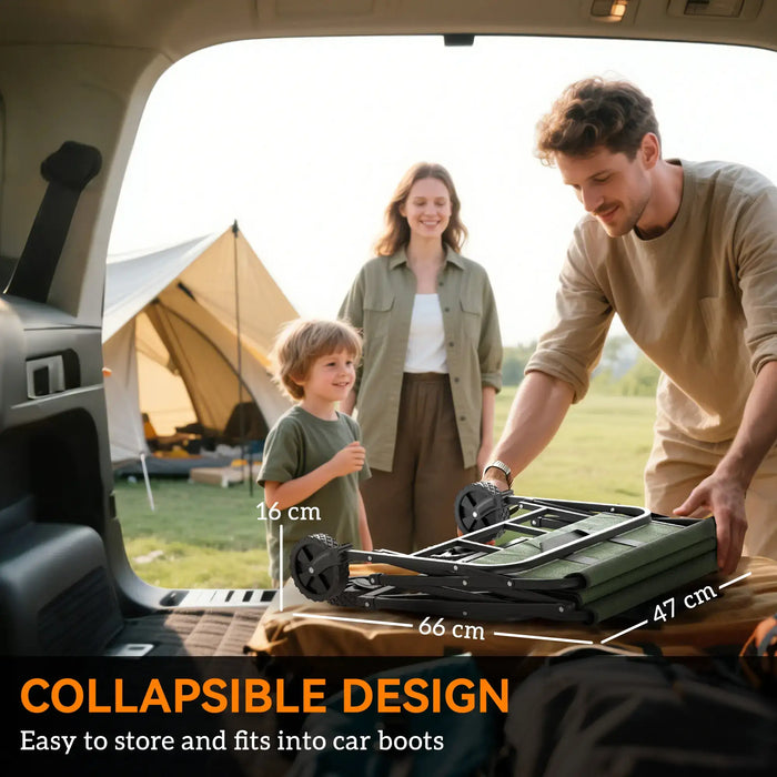 Festival Trolley Cart Green | Versatile Trolley with Telescoping Handle - Little and Giant Explorers Outsunny