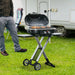 Foldable Gas BBQ Grill Trolley with Thermometer - Little and Giant Explorers Outsunny