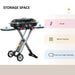 Foldable Gas BBQ Grill Trolley with Thermometer - Little and Giant Explorers Outsunny