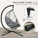 Outdoor Hanging Chair with Metal Stand in Grey - Little and Giant Explorers Outsunny