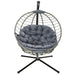 Outdoor Hanging Chair with Metal Stand in Grey - Little and Giant Explorers Outsunny