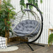 Outdoor Hanging Chair with Metal Stand in Grey - Little and Giant Explorers Outsunny