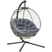 Outdoor Hanging Chair with Metal Stand in Grey - Little and Giant Explorers Outsunny