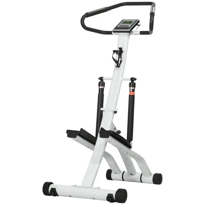 Foldable Hydraulic Stepper Machine - White | 12-Level Resistance - LCD Monitor SPORTNOW - Little and Giant Explorers SPORTNOW