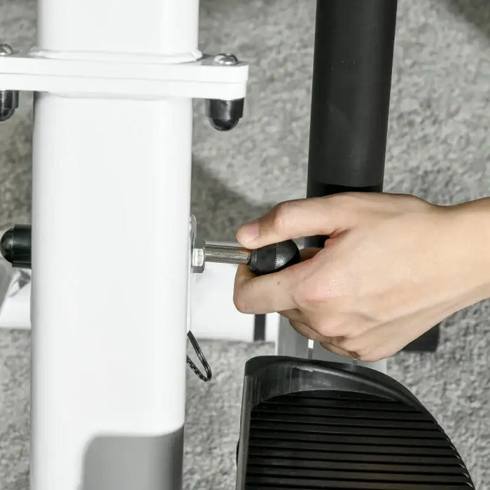 Foldable Hydraulic Stepper Machine - White | 12-Level Resistance - LCD Monitor SPORTNOW - Little and Giant Explorers SPORTNOW