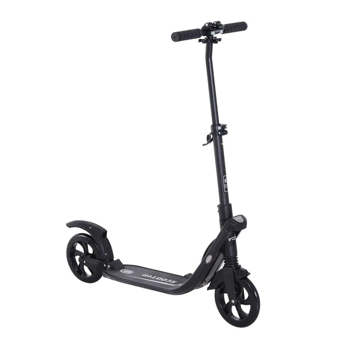 Foldable Kick Scooter | Adult & Teen Commuter Scooter in Black - Little and Giant Explorers HOMCOM
