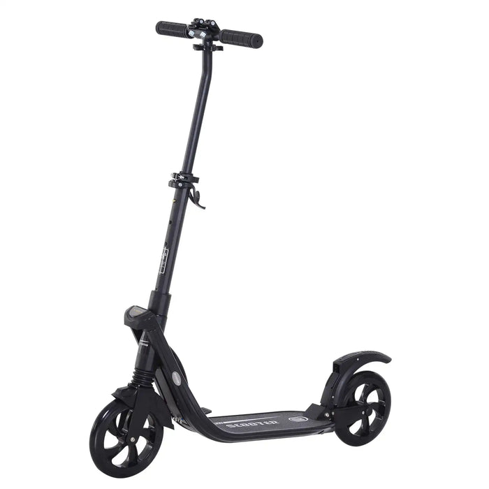 Foldable Kick Scooter | Adult & Teen Commuter Scooter in Black - Little and Giant Explorers HOMCOM