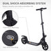 Foldable Kick Scooter | Adult & Teen Commuter Scooter in Black - Little and Giant Explorers HOMCOM