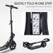 Foldable Kick Scooter | Adult & Teen Commuter Scooter in Black - Little and Giant Explorers HOMCOM
