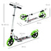 Foldable Kick Scooter – Green | Aluminium Frame - Adjustable Handlebar and Rear Brake HOMCOM - Little and Giant Explorers HOMCOM