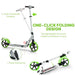 Foldable Kick Scooter – Green | Aluminium Frame - Adjustable Handlebar and Rear Brake HOMCOM - Little and Giant Explorers HOMCOM