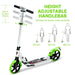 Foldable Kick Scooter – Green | Aluminium Frame - Adjustable Handlebar and Rear Brake HOMCOM - Little and Giant Explorers HOMCOM