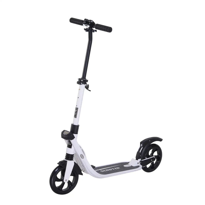 Foldable Kick Scooter | Adult and Teen Commuter Scooter (White Edition) - Little and Giant Explorers HOMCOM