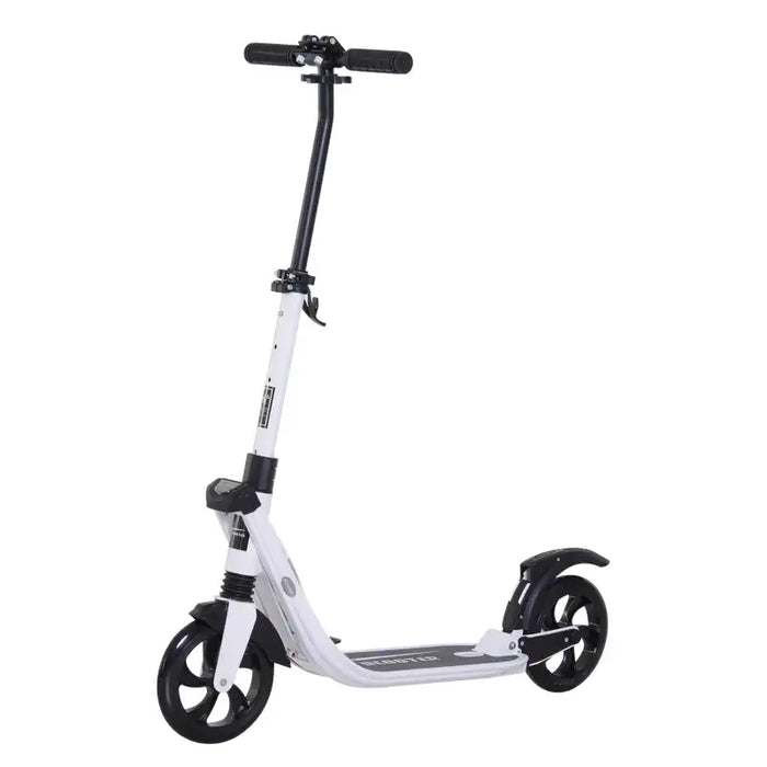 Foldable Kick Scooter | Adult and Teen Commuter Scooter (White Edition) - Little and Giant Explorers HOMCOM