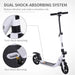 Foldable Kick Scooter | Adult and Teen Commuter Scooter (White Edition) - Little and Giant Explorers HOMCOM