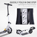 Foldable Kick Scooter | Adult and Teen Commuter Scooter (White Edition) - Little and Giant Explorers HOMCOM