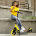 Foldable Kick Scooter – Yellow | Aluminium Adult and Teen Commuter Scooter HOMCOM - Little and Giant Explorers HOMCOM