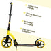 Foldable Kick Scooter – Yellow | Aluminium Adult and Teen Commuter Scooter HOMCOM - Little and Giant Explorers HOMCOM