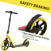 Foldable Kick Scooter – Yellow | Aluminium Adult and Teen Commuter Scooter HOMCOM - Little and Giant Explorers HOMCOM