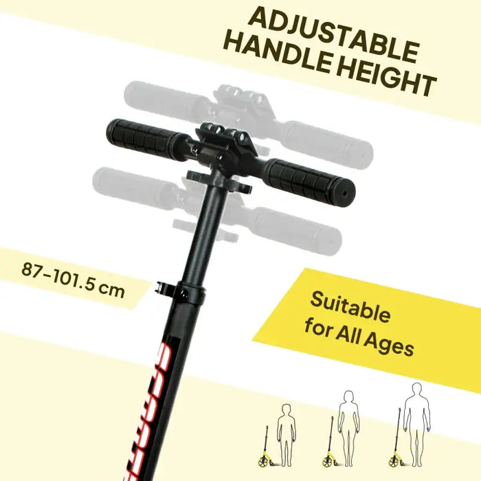 Foldable Kick Scooter – Yellow | Aluminium Adult and Teen Commuter Scooter HOMCOM - Little and Giant Explorers HOMCOM