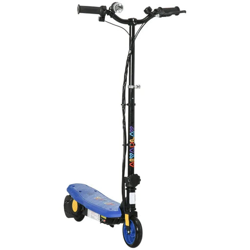 Foldable Kids Electric Scooter with LED Headlight in Blue - Little and Giant Explorers HOMCOM