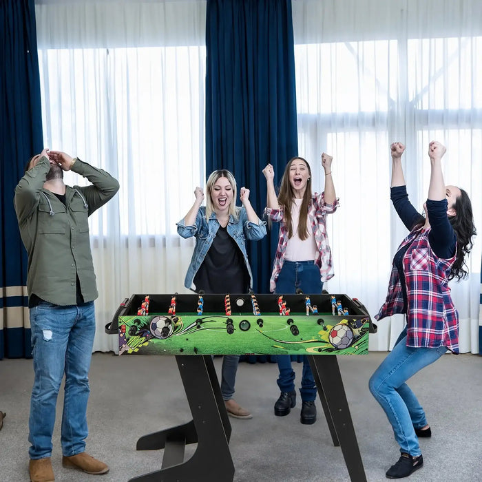 Foldable Kids Foosball Table – Multi-Colour | H-Shaped Base and Anti-Slip Handles COSTWAY - Little and Giant Explorers Costway