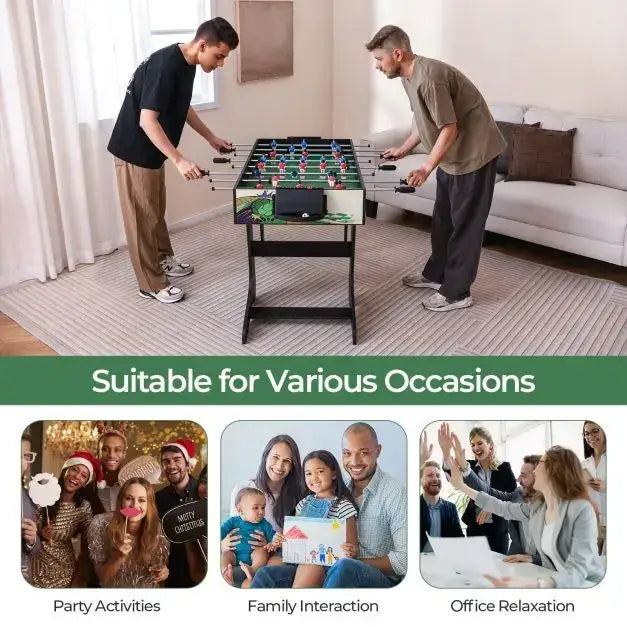 Foldable Kids Foosball Table – Multi-Colour | H-Shaped Base and Anti-Slip Handles COSTWAY - Little and Giant Explorers Costway