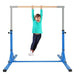 Foldable Kids Gymnastics Bar - Blue Steel Frame | 13-Level Adjustable Height COSTWAY - Little and Giant Explorers Costway