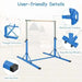 Foldable Kids Gymnastics Bar - Blue Steel Frame | 13-Level Adjustable Height COSTWAY - Little and Giant Explorers Costway