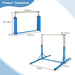 Foldable Kids Gymnastics Bar - Blue Steel Frame | 13-Level Adjustable Height COSTWAY - Little and Giant Explorers Costway