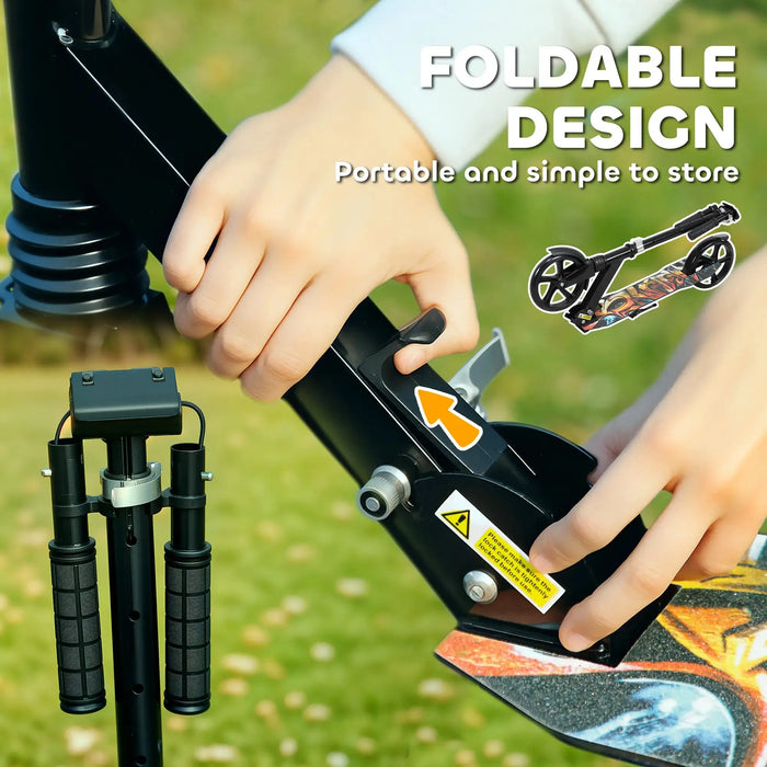 Foldable Kids Scooter with Adjustable Handlebar and Rear Fender Brake - Little and Giant Explorers AIYAPLAY