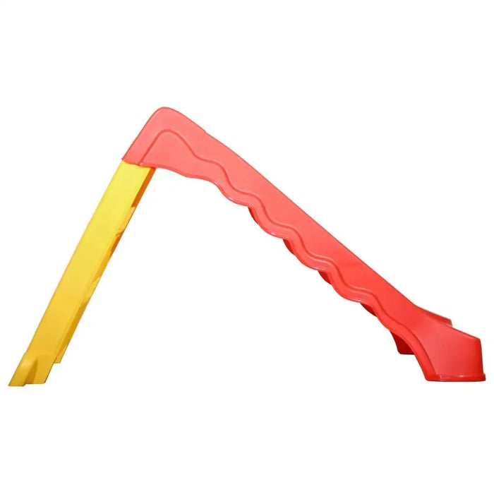 Foldable red and yellow kids slide, indoor outdoor UV-resistant plastic playground toy