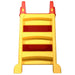 Yellow and red foldable kids slide with ladder, indoor outdoor UV-resistant playground toy