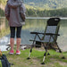 Foldable Metal Frame Fishing Chair with Adjustable Legs - Little and Giant Explorers Outsunny